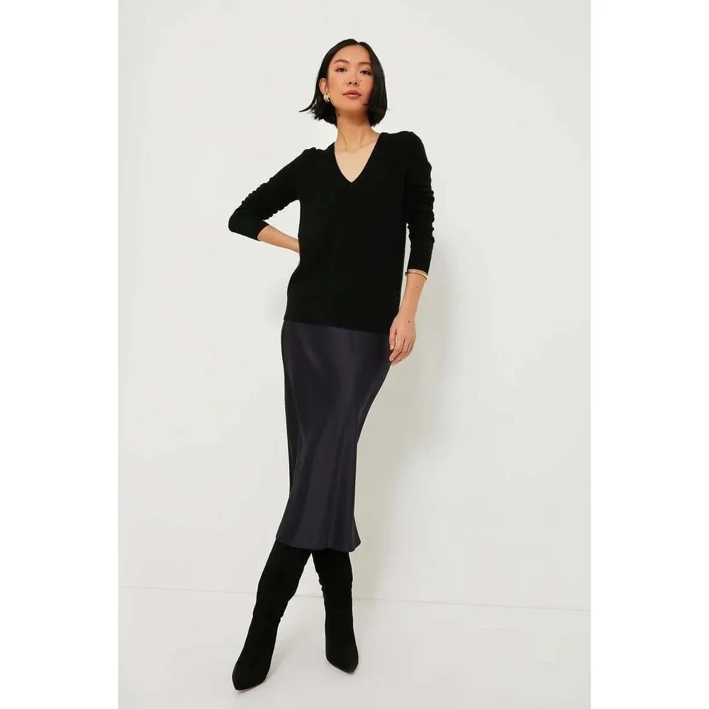 Veronica Beard‎ Lexington Boots Black Suede Pointed Toe Knee High Heels Sz 6